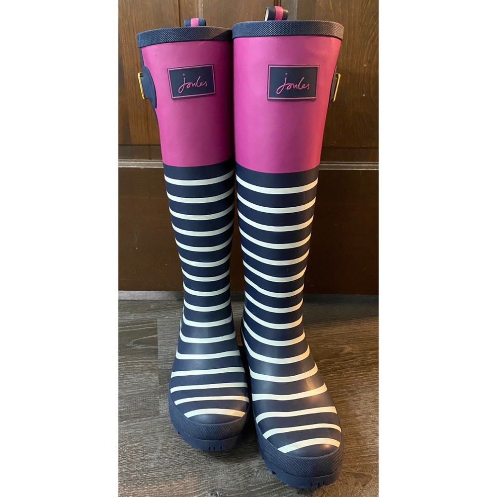 Joules Striped Rain Boots